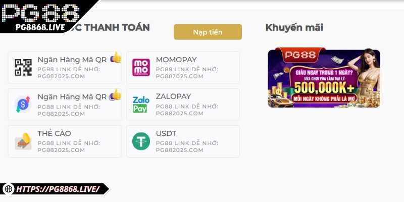 Nạp Tiền PG88 Cách Thực Hiện Tối Ưu Nhất